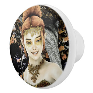 Princess of Autumn Ceramic Knob