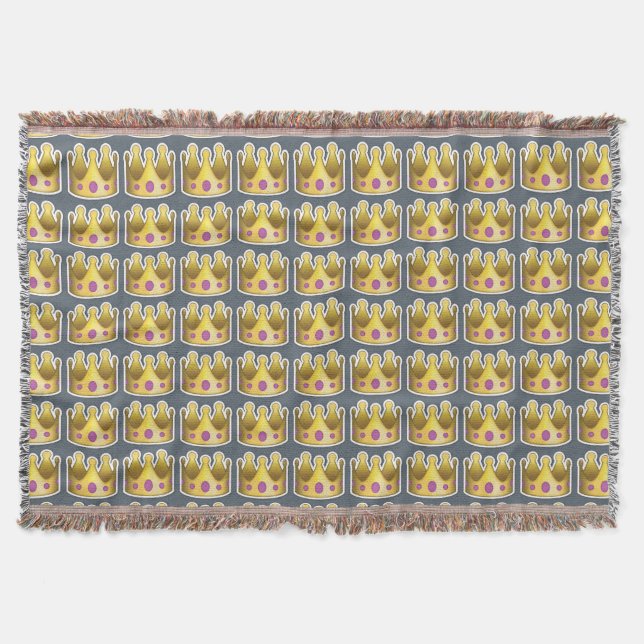 Princess of emoji against the cold throw blanket (Front)