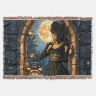 Princess of the Clocks – Keeper of Moonlit Hours.  Throw Blanket