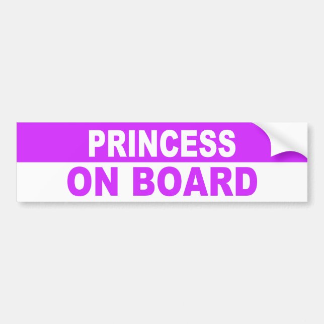 PRINCESS ON BOARD BUMPER STICKER (Front)
