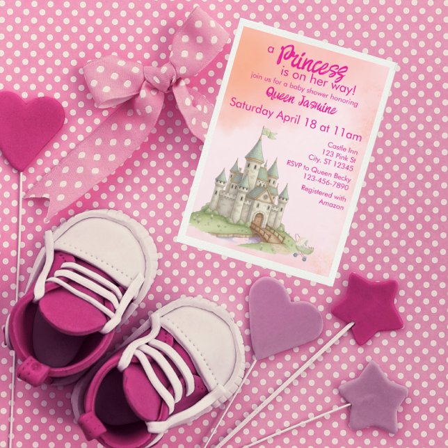 Princess on her way, castle baby shower invitation (Creator Uploaded)