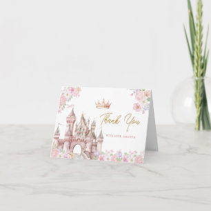 Princess ONE-CE Upon a time Birthday Castle Crown Thank You Card