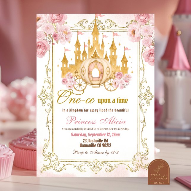 Princess One-ce Upon a Time Birthday Invitation (Creator Uploaded)
