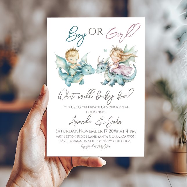 Princess or Prince Blue Pink Gender Reveal Invitation (Creator Uploaded)