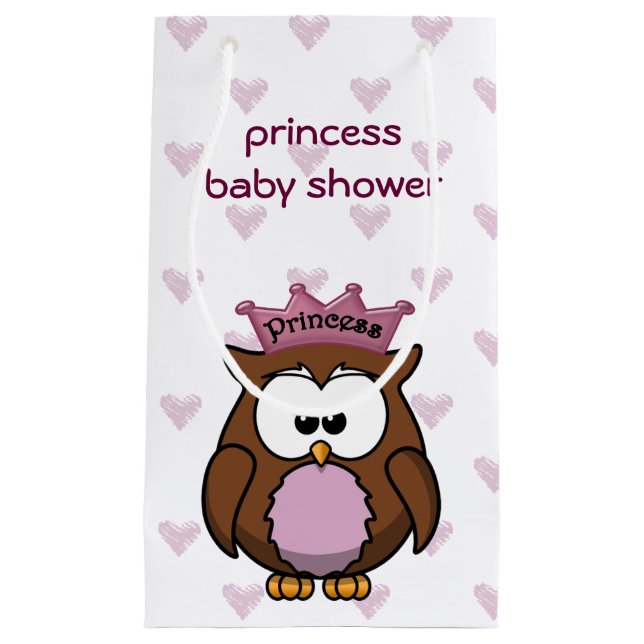 princess owl  baby shower gift bag (Front)