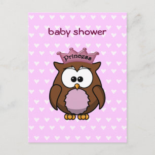 princess owl invitation postcard