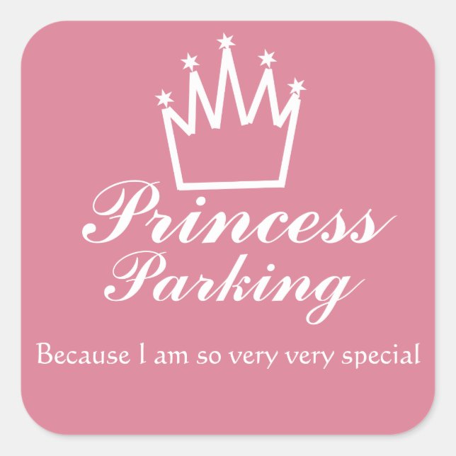 Princess parking square sticker (Front)