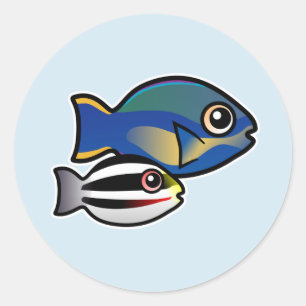 Princess Parrotfish with baby Classic Round Sticker