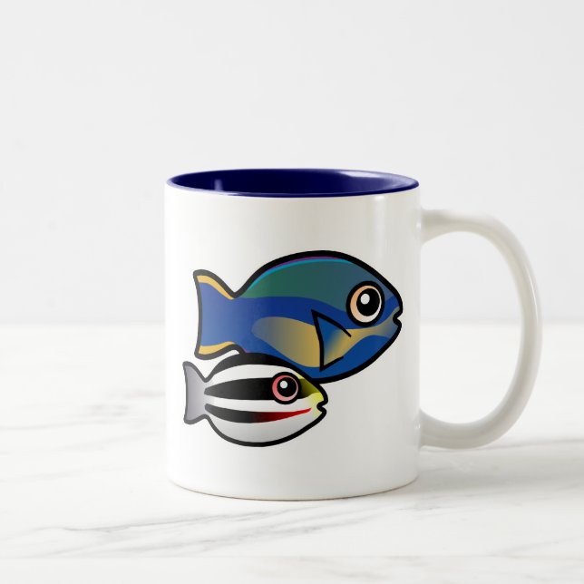 Princess Parrotfish with baby Two-Tone Coffee Mug (Right)