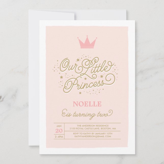 Princess Party 2nd Birthday | Birthday Invitation (Front)