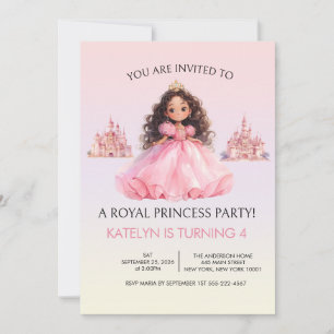 Princess Party Any Age Pink Birthday Invitation
