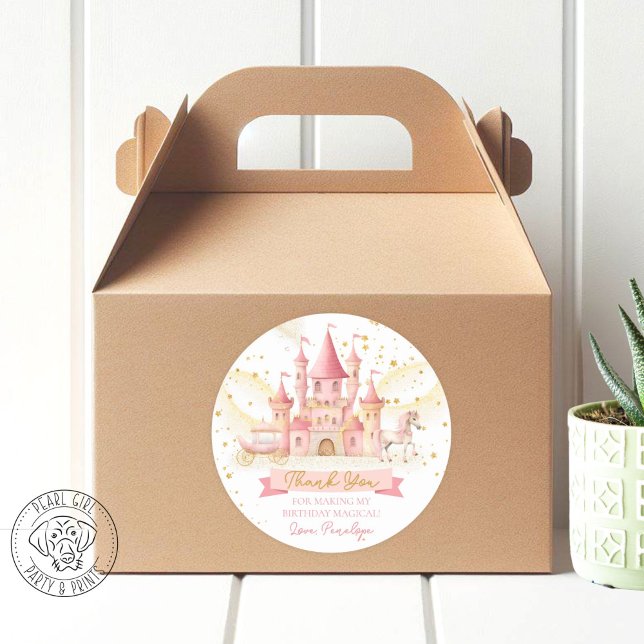Princess Party Favour Round Sticker (Creator Uploaded)