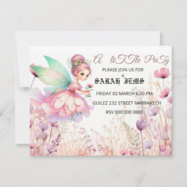 Princess Party Instant Download Editable Invitation (Front)