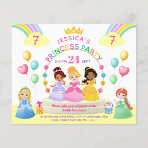 Princess Party Kid Birthday Invitation