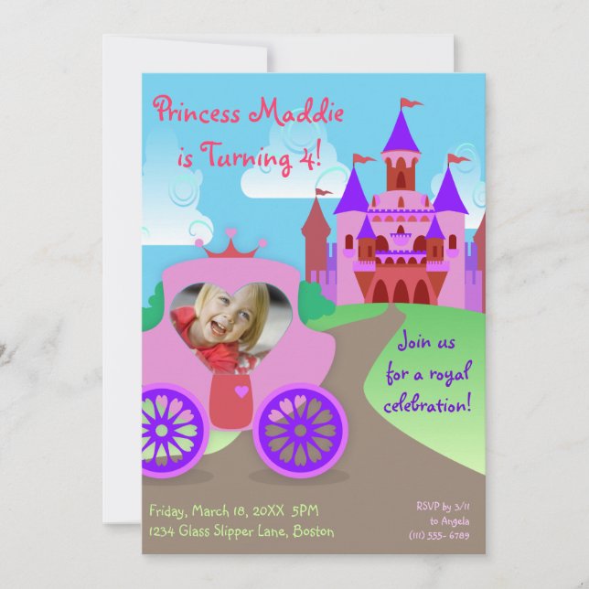 Princess Party Photo Invitations (Front)