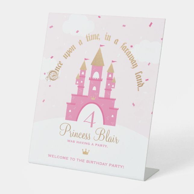 Princess Party Plates Pedestal Sign (Front)