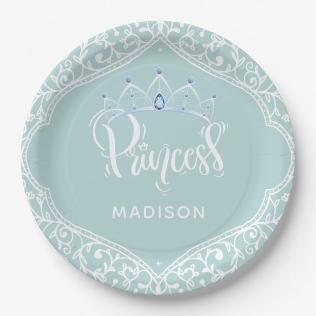 Princess Party Royal Personalised Paper Plate (Front)