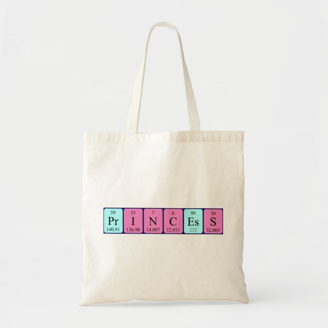 Princess periodic table name tote bag (Front)