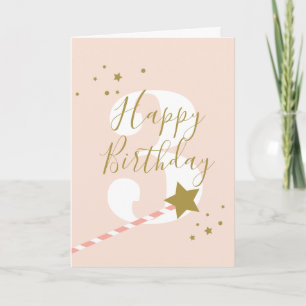 Princess Pink 3 Years Old Happy Birthday  Card