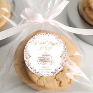 Princess Pink and Gold Baby Shower Classic Round Sticker