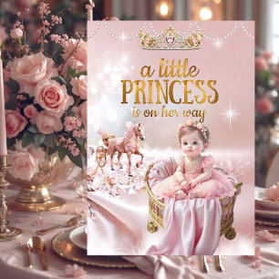 Princess Pink Baby Shower Carriage Crib Invitation