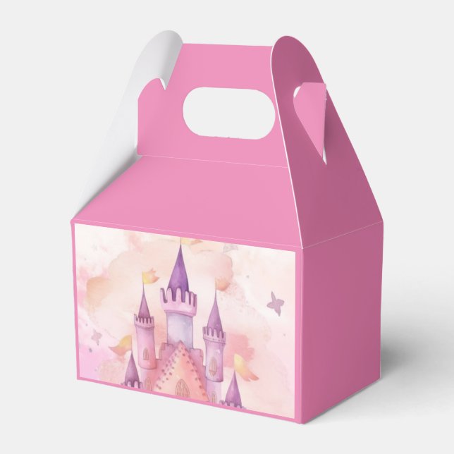 princess pink castle birthday favors box (Front Side)