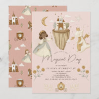 Princess Pink Fairytale Dark Skin 1st Birthday