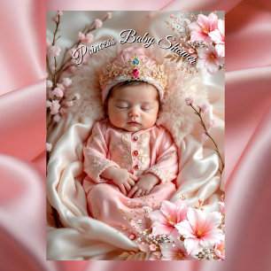 Princess Pink Girl Baby Shower Flowers Invitation