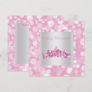 Princess Pink Silver Bubble baby shower Invitation