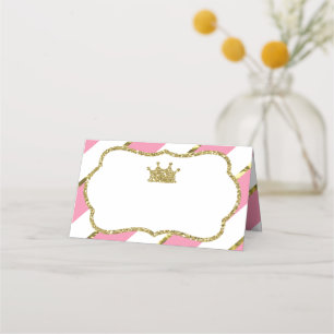 Princess Place Cards, Food Cards, Faux Gold Card