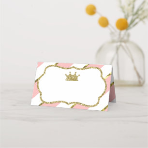 Princess Place Cards, Food Cards, Faux Gold Card