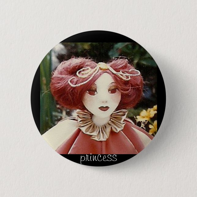 princess portrait 6 cm round badge (Front)
