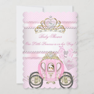 Princess Pretty Baby Shower Cute Girl Carriage Invitation