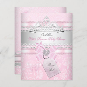 Princess Pretty Baby Shower Girl Butterfly Invitation