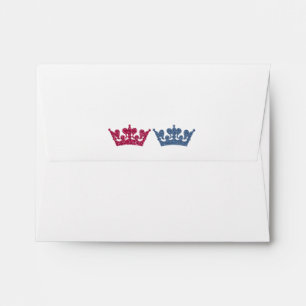 Princess & Prince Crown Party Invitation Envelope