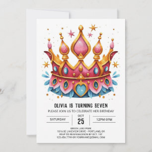 Princess Printable Birthday Crown Invitation