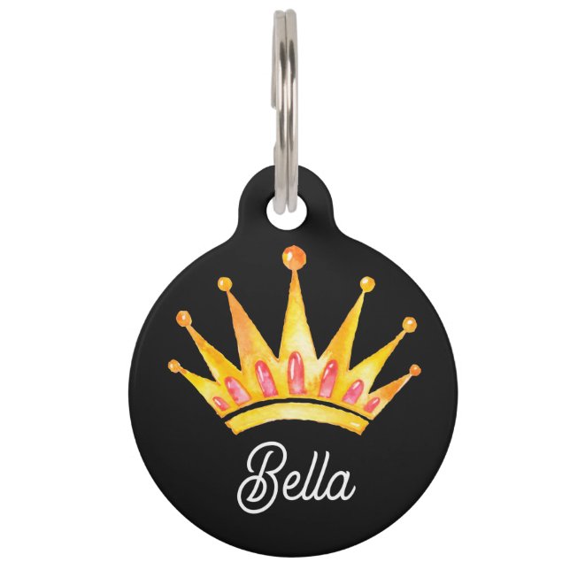 Princess Queen Pet Cat Dog Tag (Front)