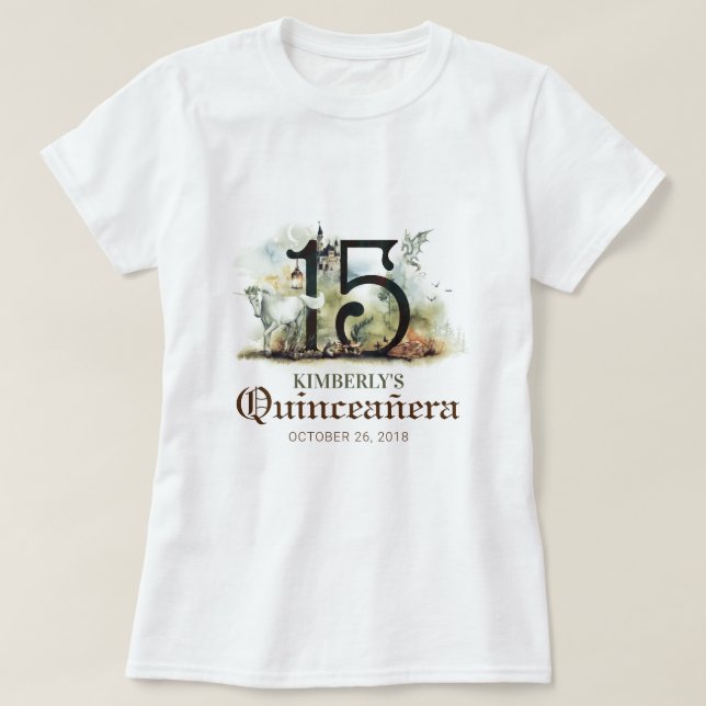 Princess Quinceanera 15th Birthday Party T-Shirt (Design Front)