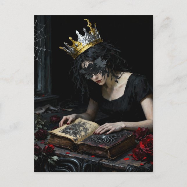 Princess Reading a Book of Magic Postcard (Front)
