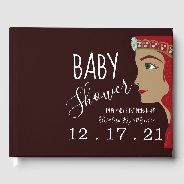 Princess Red Baby Shower Guest Book (Front)