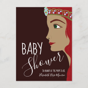 Princess Red Baby Shower Invitation Postcard