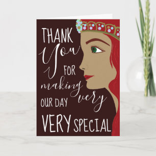 Princess Red Baby Shower Thank You Card