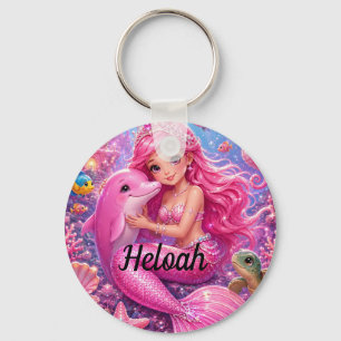 Princess Rosabella Magical Pink Mermaid Keychain