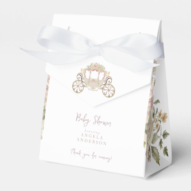 Princess Rose Gold Baby Shower Thank You  Favour Box (Front Side)