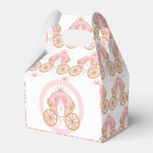 Princess Royal Carriage Pink & Gold Birthday Party Favour Box