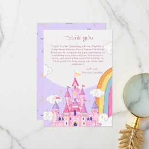 Princess Royal Castle Birthday Party Thank You Card