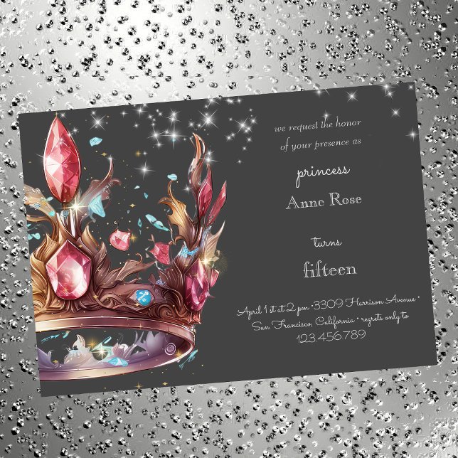 Princess royal crown Birthday Invitation (Creator Uploaded)