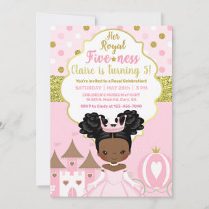 Princess royal fiveness girl birthday invite. invitation