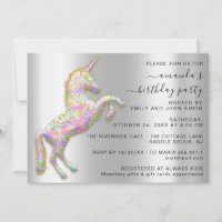 Princess Royal Gold Glitter Unicorn Pink Silver