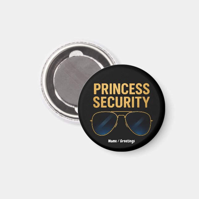 Princess Security Magical Halloween Birthday Party Magnet (Front/Back)